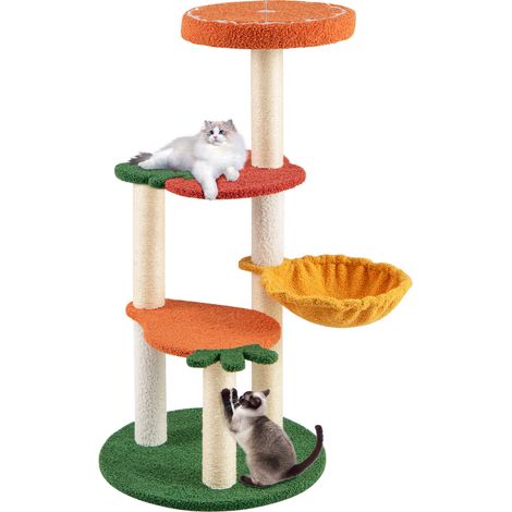 COSTWAY Multi-level Cat Tree Cute Fruit World Cat Tower w/Fruit-shaped Platforms (1/5)
