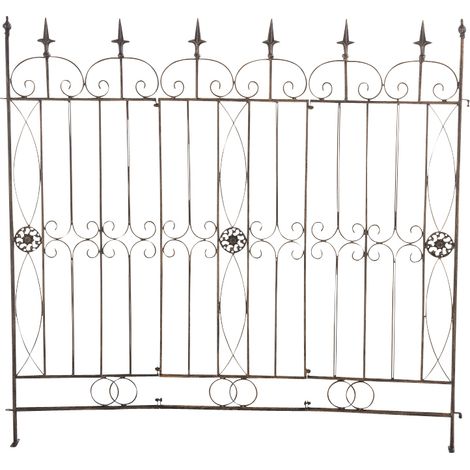 CLP – Clôture de jardin Mangold en fer laqué – Longueur modulable – Volutes ornementales pour jardins anglais – Brise-vue décoratif