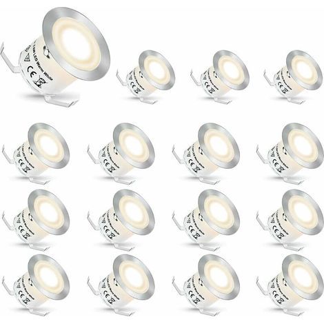 Spot LED encastrable IP67 16 pièces – Lumière blanche naturelle 4500K – Acier inoxydable – Installation simple en série – Pour intérieur et extérieur (1/5)