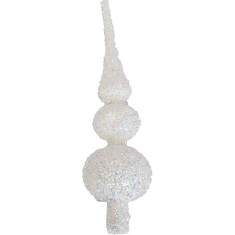 Puntale per albero di Natale in plastica, 28 cm, bianco