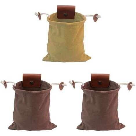 3 Ensemble de Pochette de recherche de nourriture PU Portable Mini cordon sac poche Camping chasse cadeaux pour taille ceinture pantalon (1/5)