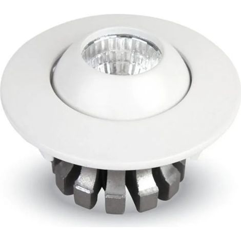 TrAdE Shop Traesio - Faretto 3w Orientabile Tondo Da Incasso Bianco Lucido Con Alette Per Cartongesso - -Bianco Freddo -