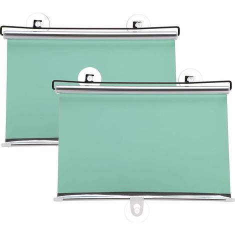 2pcs 26"x 16" Store Rétractable Pare-Soleil Store Roulant Vert  Pour Fenêtres De Voiture Avec Ventouses Pour Voiture Maison Bureau, bouche Les Rayons Et La Chaleur (1/5)