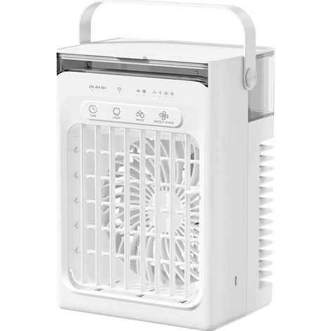 Ventilateur Portable Refroidisseur d'Air, 4 Vitesses, Réservoir 1000 ml, Minuterie, LED 7 Couleurs, pour Bureau, Chambre, Dortoir