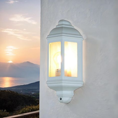 Schiffslampe Außenlampe Wand Laterne flach weiß
