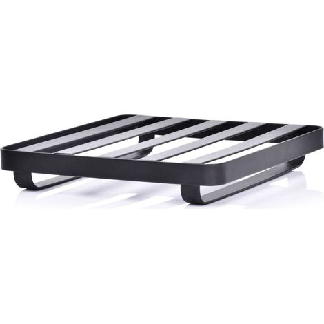 Soporte de metal fino para ollas, 18x18x3 cm, negro, Duka