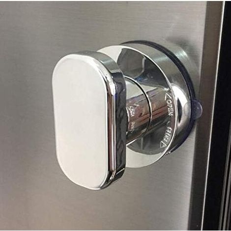 Poignée de porte de miroir en verre à ventouse puissante, poignée de tiroir de réfrigérateur à ventouse pour accoudoir mural de salle de bain, poignée de douche/baignoire à ventouse, bouton de tiroir (1/5)