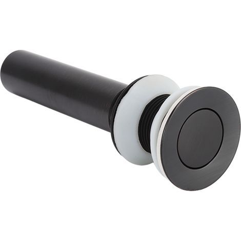 Waschbecken ohne Überlauf, Abflussgarnitur mit Druckknopf für Waschbecken, Spülbecken oder Badezimmermöbel, Druckablauf, verchromtes Messing. (1/5)
