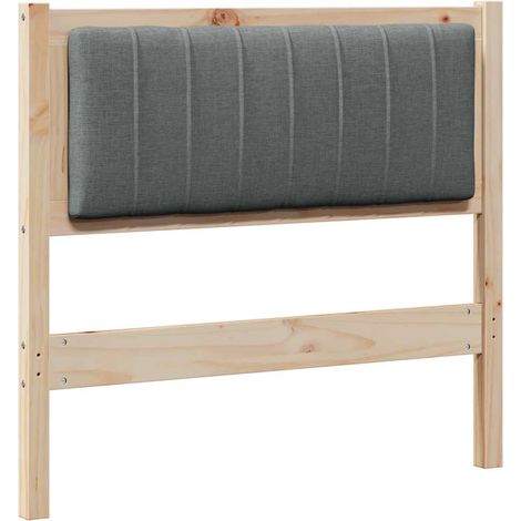 Cabecero tapizado Marrón 90 cm Madera de pino macizo vidaXL
