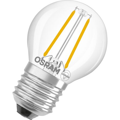 OSRAM Lampe LED Superstar P25 Globe Filament dimmable, 2700 K blanc chaud, 1,8 W, E27, transparente, 250 lm, 15 000 h, pour lampes de table, lampes décoratives, éclairage d'accentuation (1/4)