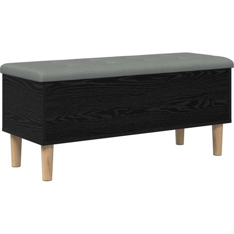 Banc de rangement avec coussin Chêne noir 102 x 42 x 46 cm vidaXL