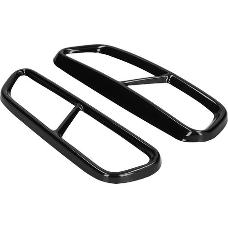 Sortie d'échappement Quad en acier inoxydable noir brillant, remplacement pour Audi A6 C7 2016-2018, garniture double embout (1/5)