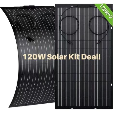 Kit de panneaux solaires, design flexible, haute efficacité, 120W 2 (1/5)