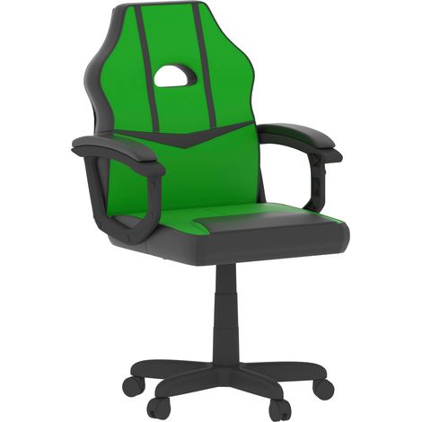Comet Gaming Chair Office Faux Leather Computer Desk Recliner Swivel Seat, Green-&-Black