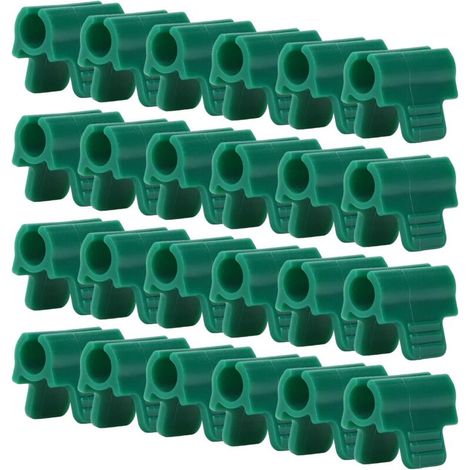 [NON UTILIZZATO] 24 pezzi di clip per serre, clip di fissaggio, clip anti-insetto, clip per asta di rete ombreggiante per pellicola protettiva per il fissaggio della copertura vegetale (14 mm)