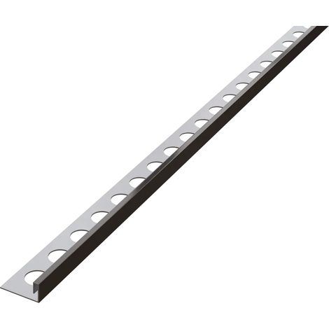 Geschliffenes Winkelprofil Js aus Edelstahl für Fliesen 12mm x 2700mm - gunmetal