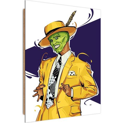 Tableau bois The Mask - 50 x 70 cm (1/5)