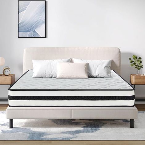 Matelas 140x190 cm Memoire de Forme, Matelas 2 Places, Hybride Mousse & Ressorts Ensachés, Très épais 28 cm, H3 Moyenne Ferme (1/5)