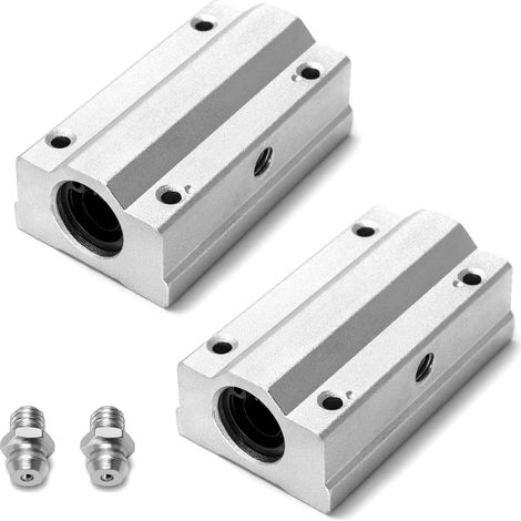 2 roulements à billes en aluminium pour glissières linéaires CNC, type douille, diamètre intérieur 12 mm. (1/3)
