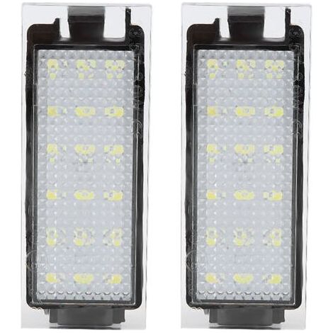 Lampe de plaque d'immatriculation LED 2 pièces 18 perles lumineuses Puissance 3W Remplacement direct pour Twingo/Clio/Mégane/Laguna (1/5)
