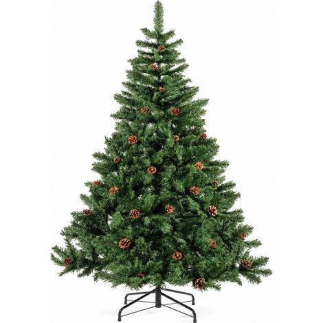 Albero di Natale artificiale 180 cm 698 rami con pigne (1/5)
