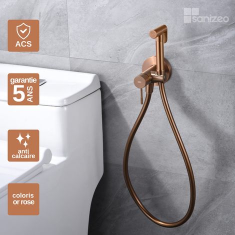 Kit Douchette hygiénique à encastrer pour WC ou bidet or rose cuivré – Design moderne et Économie d'eau - LINE IMEX (1/5)