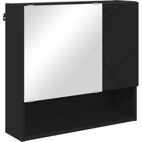 Maison Exclusive - Spiegelschrank mit Tür Schwarz 59 x 17 x 55 cm (1/5)
