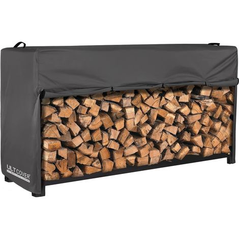 Housse imperméable pour étagère à bois de chauffage - 2,4 m - Robuste - Noir (1/5)
