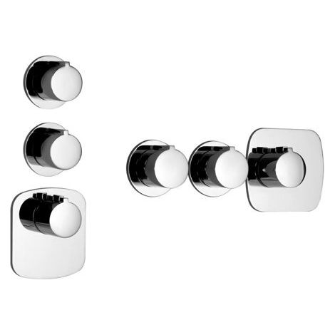 Gessi Anello, ensemble prêt à monter avec 2 voies séparées,