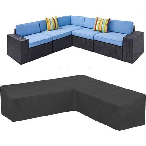 Housse Canapé d'angle Jardin Imperméable 210D Oxford Anti-Poussière Housse pour Meubles de Jardin Forme en L Couverture canapé de Coin (210 x 270 x 85 x 90cm) (1/4)