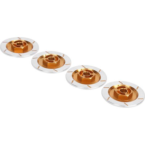 Disques de frein simulés en alliage d'aluminium, accessoires compatibles avec la voiture RC HSP 94123 à l'échelle 1:10 (Gold) (1/5)