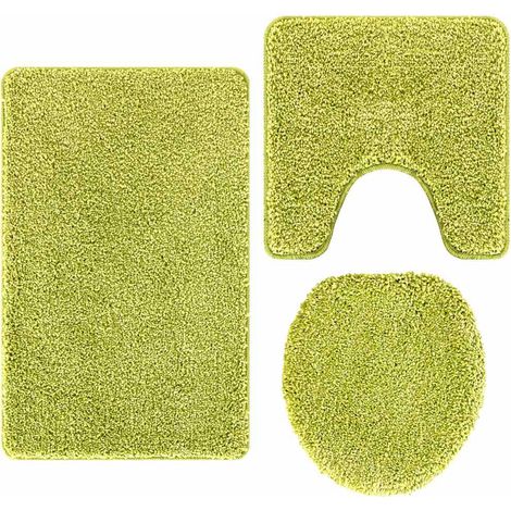 vidaXL Set di tappetini antiscivolo per il bagno 3 pcs Verde PP (1/5)