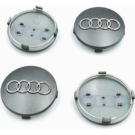 Convient aux cache-moyeux de roue Audi A6 C5 de 60 mm avec logo, jeu de 4 pièces (1/4)