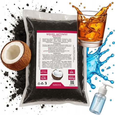 CARBÓN ACTIVADO DE COCO 0,9 L PARA DESTILADOS Y FLORES PARA FILTRACIÓN 460 G