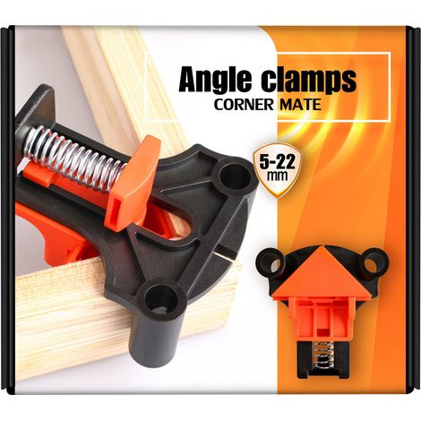Lot de 4 pinces de menuiserie à angle droit 90°, outil de fixation pour perçage et assemblage de cadres, serre-joint en bois pour atelier domestique, étau de maintien universel (1/5)