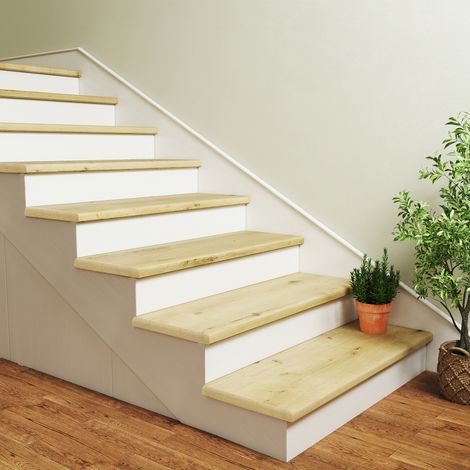 Set de 2 revestimientos de escalera Bunschoten PVC 120x32x4,6cm - Natural [NEU.HOLZ]