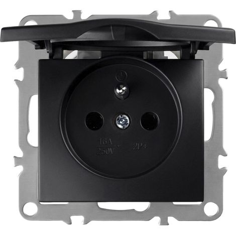 Toolight Single Grounded Socket With Flap Oste Jnh005-g Black (1/5)