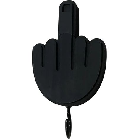 Creative Personality Middle Finger Key Hooks Free Punch Self Adhesive Wall Hook Home Decor Small Item Hooks (1/5)