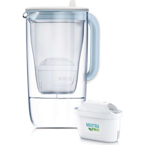 Brita Caraffe - Caraffa filtrante One, volume 2,5 l, filtro Maxtra Pro, vetro/bianco 1050452