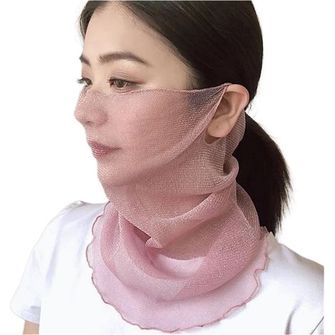 Foulard de protection UV pour femme pour l'été, cache-cou, tissu rayonne respirant avec crochets d'oreille pour le sport et (1/5)