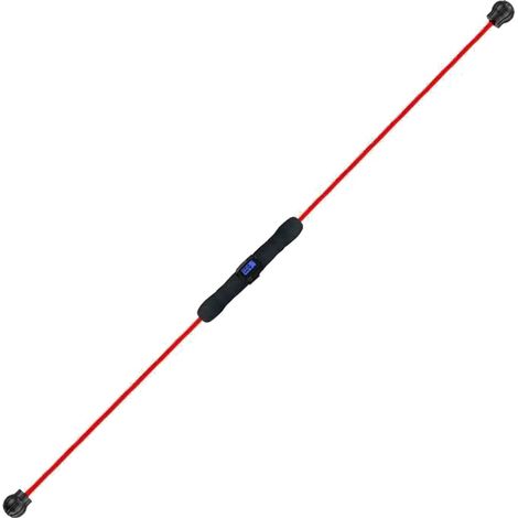 Barre de fitness élastique avec compteur, poignée ergonomique pour entraînement musculaire, salle de sport à domicile ou extérieur, rouge, type indétachable. (1/5)