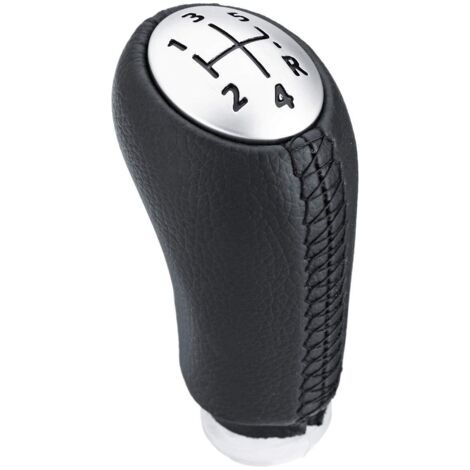 5 Speed Manual Gear Shift Knob for Renault Clio III 2005-09, Megane 2 Laguna 2 2003-09, Clio 4 2012-19 Black Leather with Adapter (1/5)