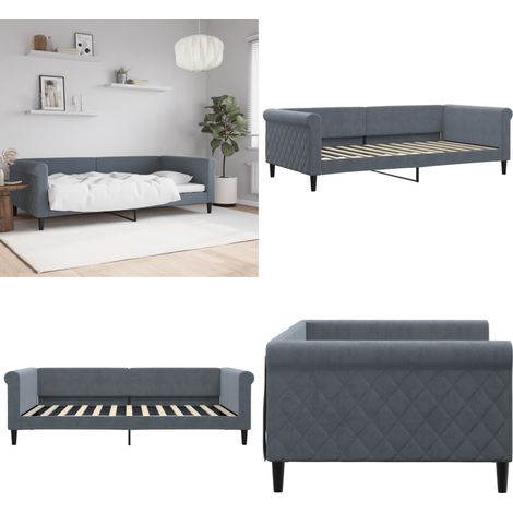 vidaXL Tagesbett Dunkelgrau 100x200 cm Samt (1/5)