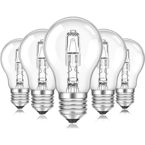 SCNNC Ampoule E27 A55 Dimmable, AC220-240V Blanc Chaud 2700K, Transparent Ampoule Globe E27 A55 pour Plafonnier, Lampe de bureau, Applique, Lampadaire, Lot de 5 (1/5)