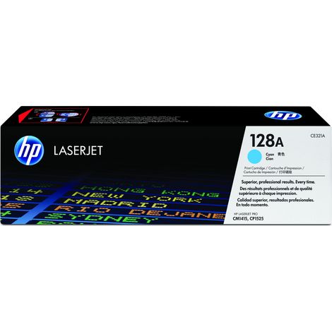 Cartouche de toner HP 128A (CE321A) cyan pour imprimantes HP Color LaserJet CP1525/CM1415MFP