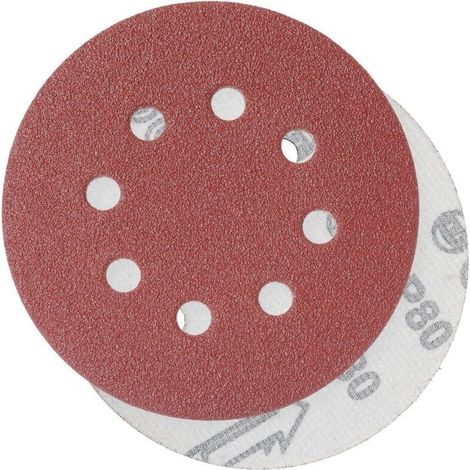 Disques abrasifs 80, grain 125 mm, idéal pour le ponçage, le polissage et l'élimination de la rouille HSDPS5M100, paquet de 100 (1/5)