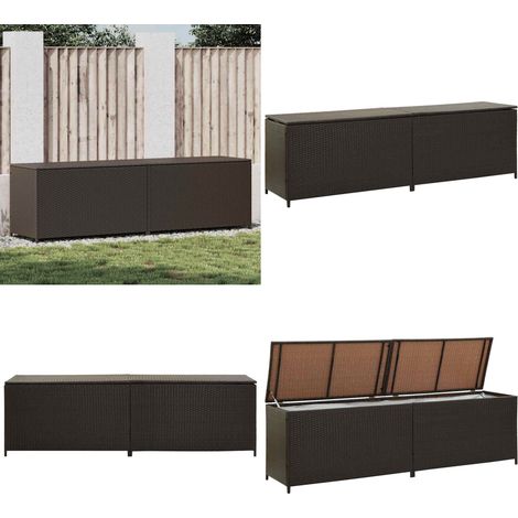Gartenbox Poly Rattan 200x50x60 cm Braun - Gartenbox - Auflagenbox - Gartenmöbel - Outdoor Box - Rattan Gartenmöbel - Home & Living