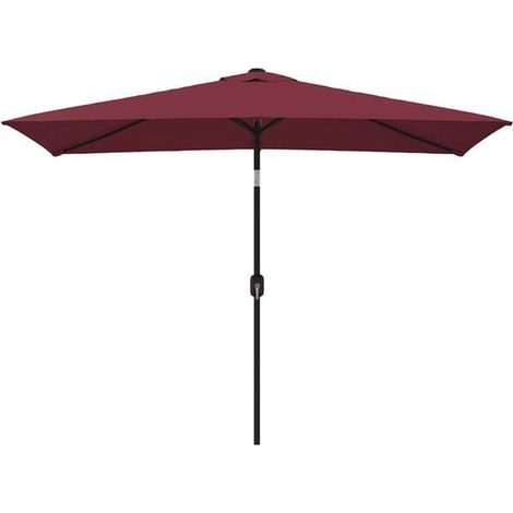 Parasol d'extérieur, mât en métal, 300 x 200 cm, bordeaux (1/5)