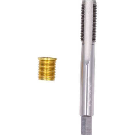 Outils de réparation de trou de filetage de bougie d'allumage Inserts métalliques M12x1,25 Taraud M14x1,25 Kit de refiletage 14 mm (1/5)