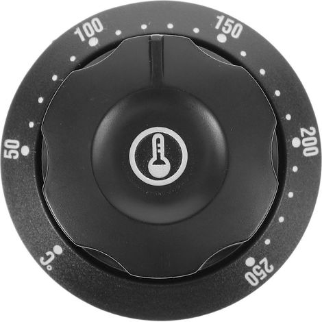 Bouton de contrôle de température, thermostat, bouton de four, bouton de remplacement de commande thermique-5.70X5.70X2.00CM-Black (1/4)